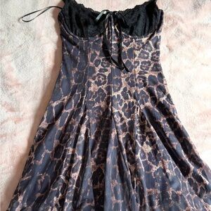 Leopard Print Windsor  Women's Dress with Lace Bodice